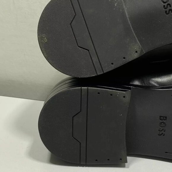 NEW BOSS  Derreck Penny Loafers Size 10 Slip-On Versatile Leather Black Lined Bc - Picture 3 of 11
